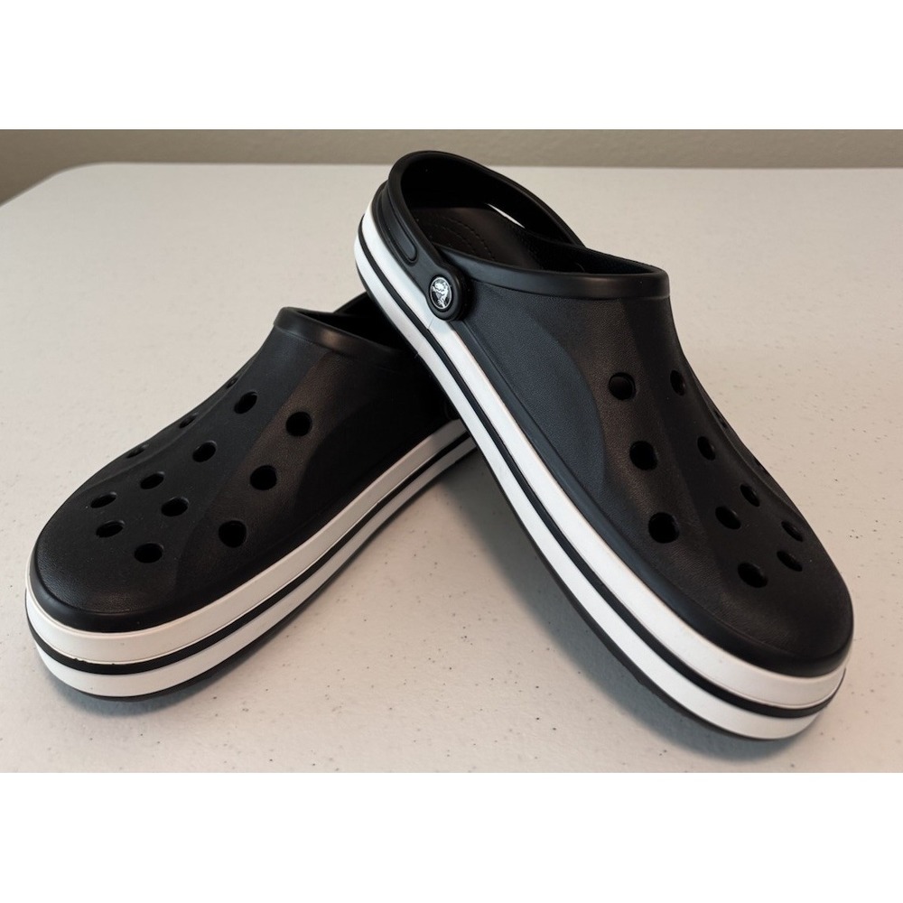 Crocs Unisex-Adult Bayaband Clogs Mens 11 Women's 13 Black/White - New‎